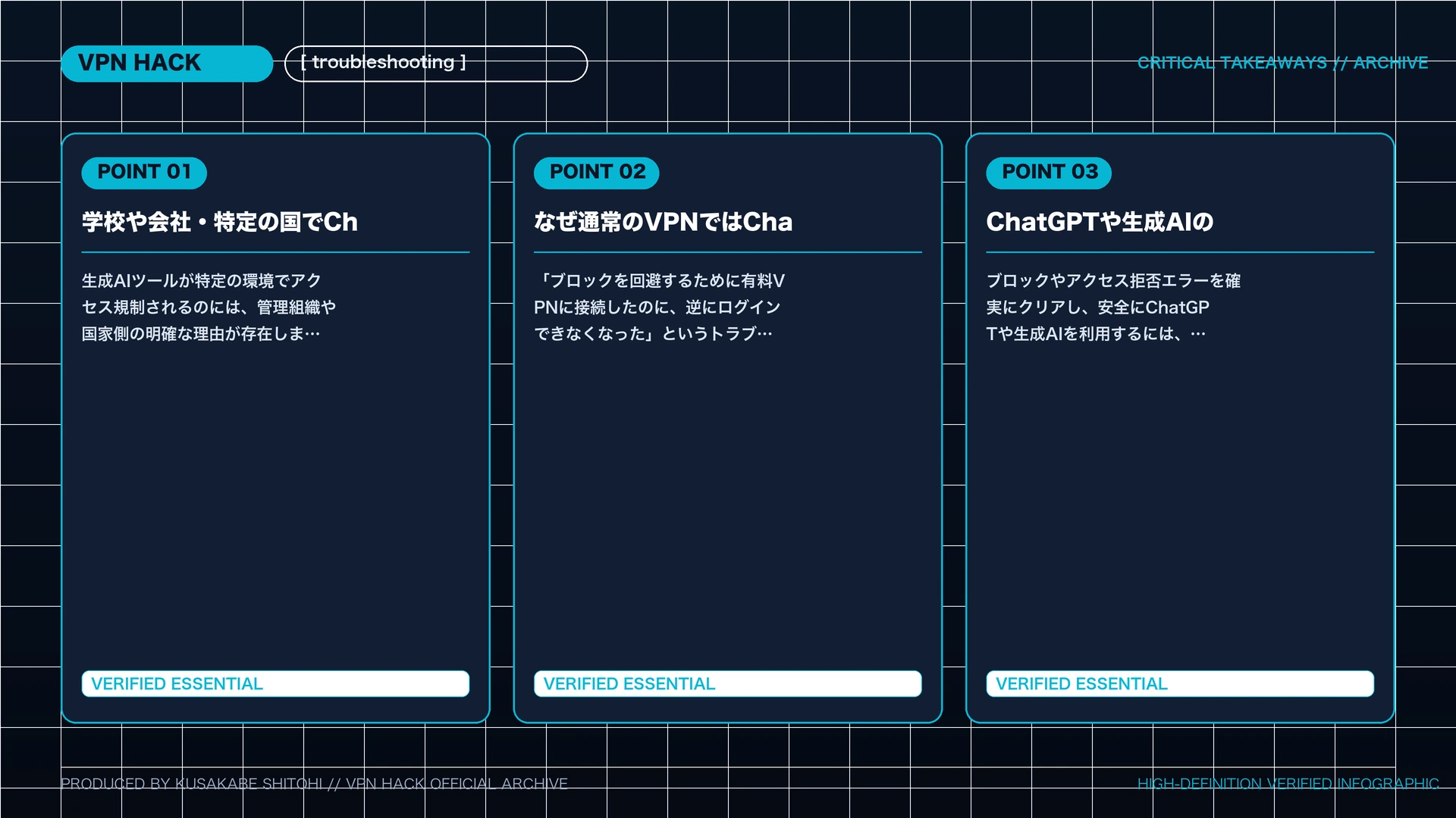 【2026最新】ChatGPT/MidjourneyをVPNで安全に使う方法!学校・会社のブロック回避とログインエラー対策の重要ポイント図解まとめ