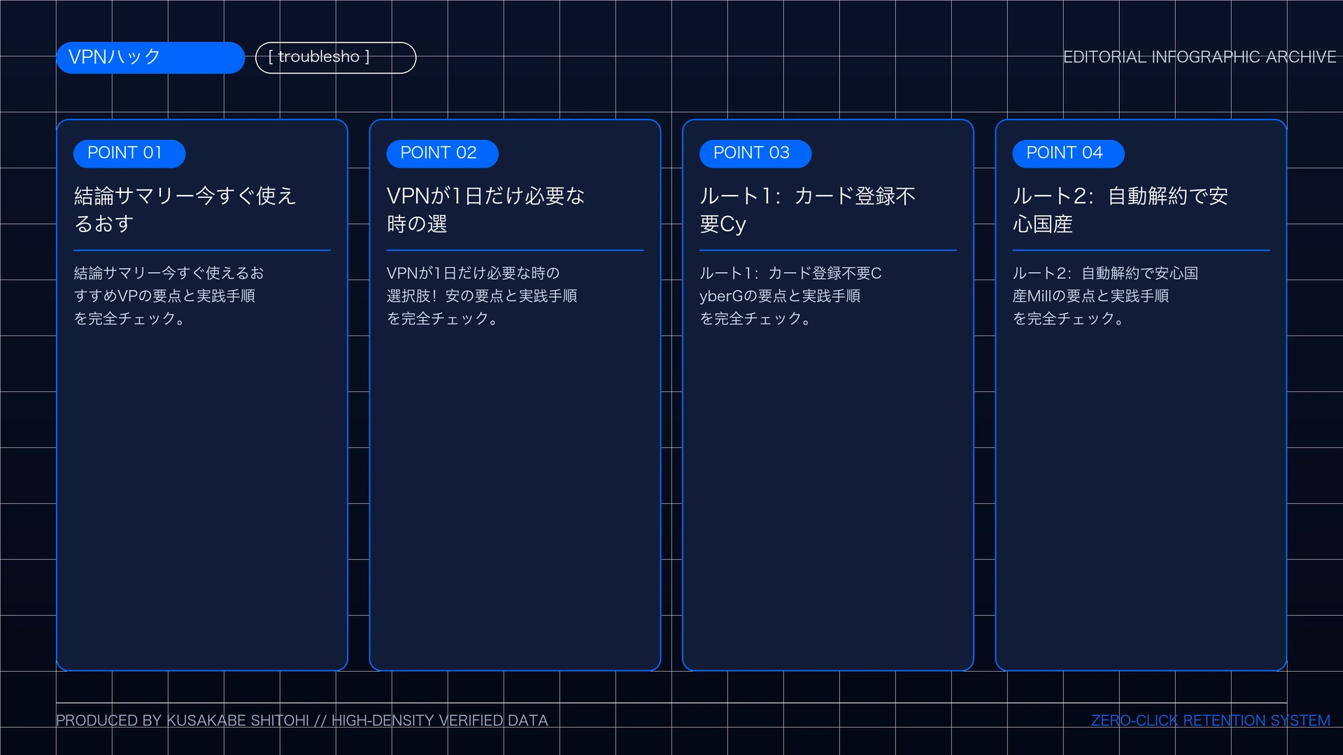 VPNが1日だけ必要！クレジットカード不要で今すぐ使える短期VPNと自動解約・実質無料の接続手順【2026年最新】の重要ポイント図解まとめ